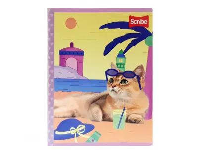 Cuaderno cosido huellitas rayas 50 hojas Scribe