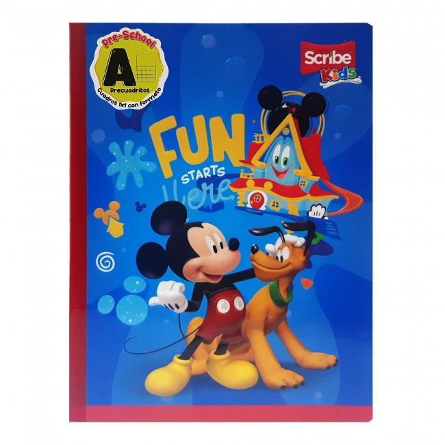 Cuaderno Pre-Cuadritos A Mickey-Spider-Man Scribe 100 Hojas – Ideal Preescolar