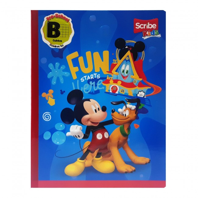 Cuaderno B Cuadritos Mickey Mouse Scribe 100 Hojas – Ideal Preescolar Disney