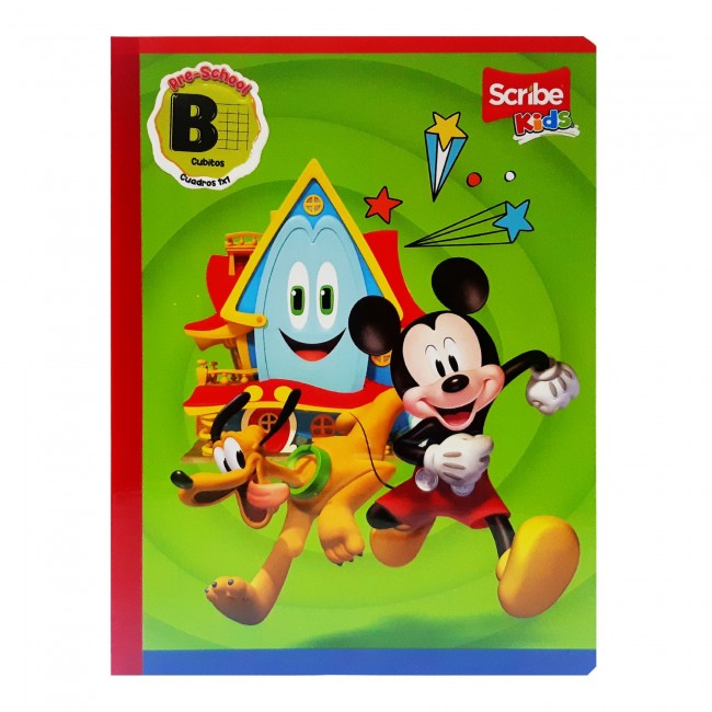 Cuaderno B Cuadritos Mickey Mouse Scribe 100 Hojas – Ideal Preescolar Disney