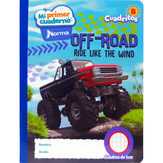 Cuaderno B Cuadritos Niño Norma 100 Hojas – Diseños Surtidos Dragones, Carros y Más