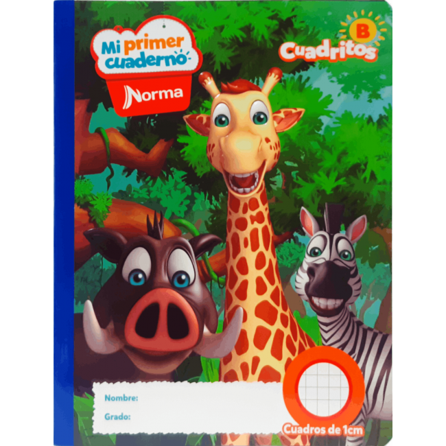 Cuaderno B Cuadritos Niño Norma 100 Hojas – Diseños Surtidos Dragones, Carros y Más