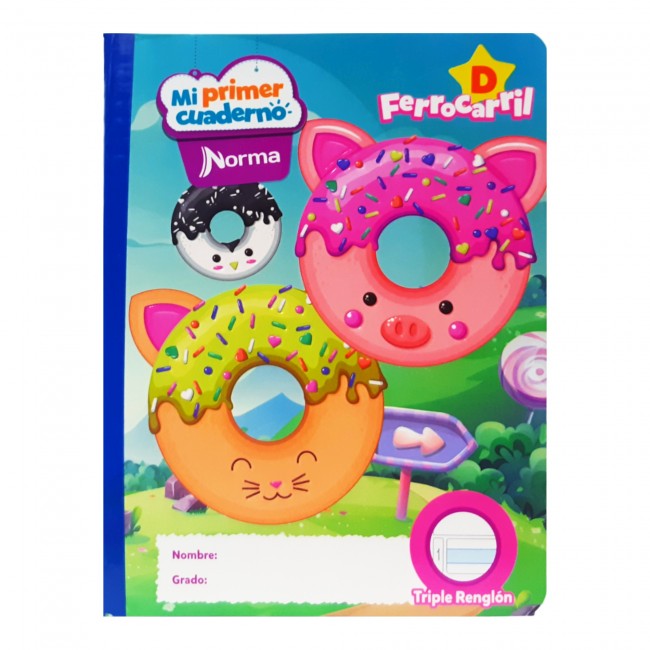 Cuaderno D Ferrocarril Niña Norma 100 Hojas – Doble Línea Preescolar Femenino