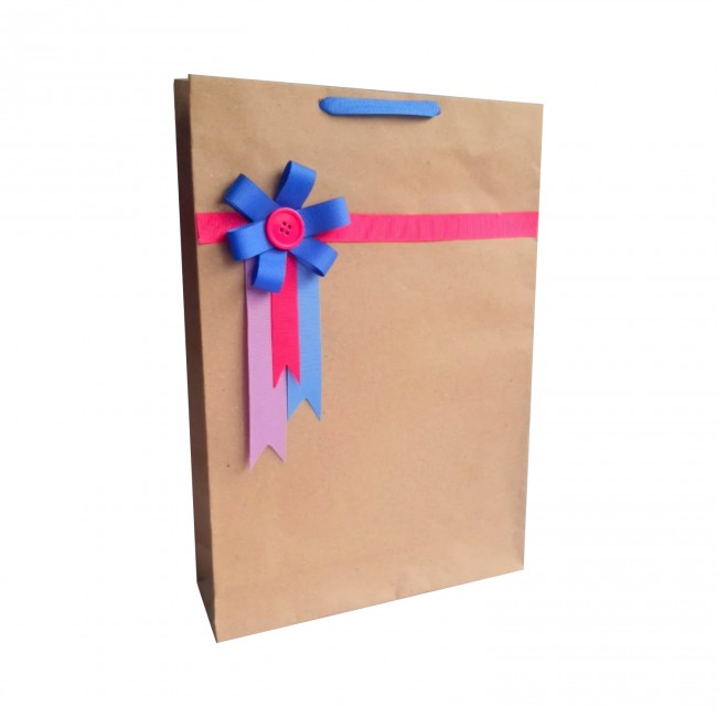 Bolsa de Regalo Kraft Decorada Grande