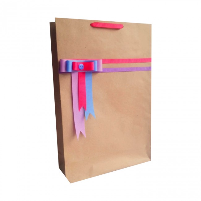 Bolsa de Regalo Kraft Decorada Grande