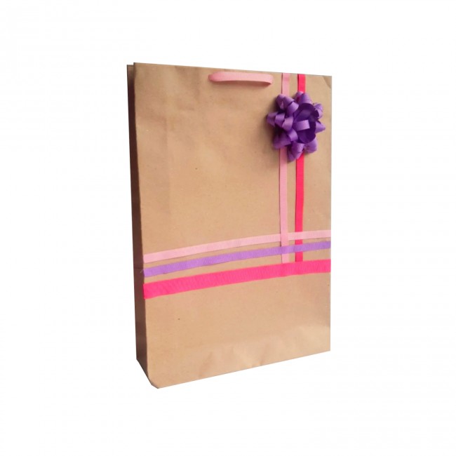 Bolsa de Regalo Kraft Decorada Grande