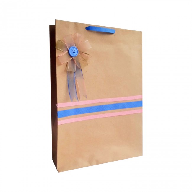 Bolsa de Regalo Kraft Decorada Grande