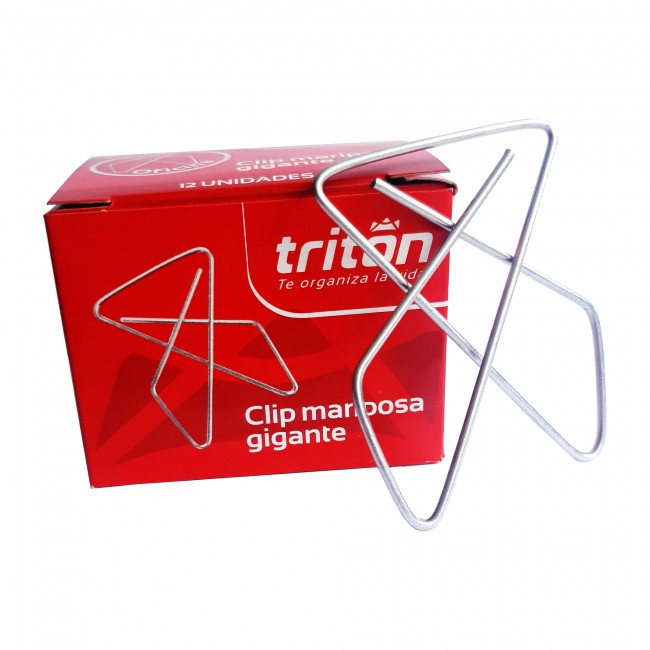 Clip Mariposa Gigante TRITON - Metálico, 45-150 Hojas, Caja x12