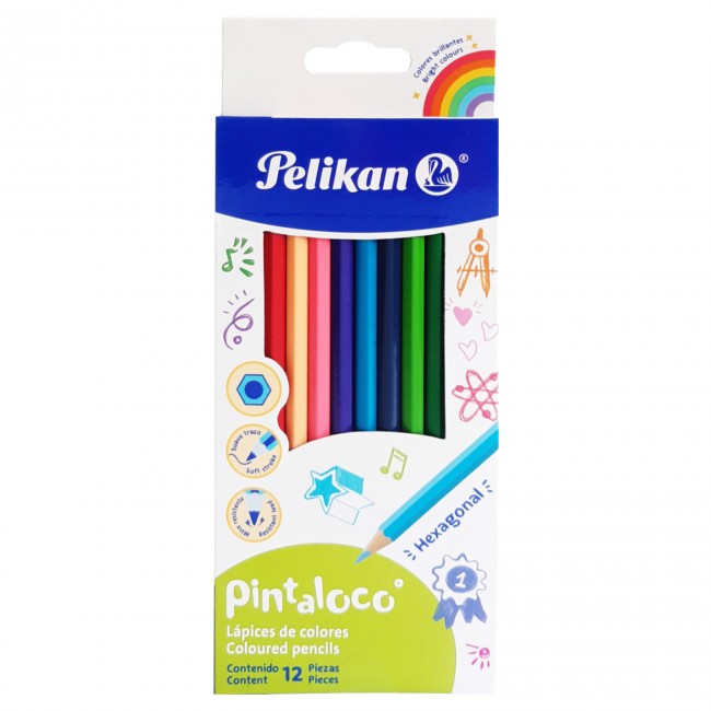 Color Pintaloco x12 PELIKAN - 12 Colores Vibrantes y Suaves