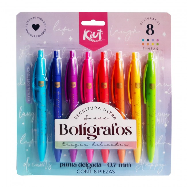 Bolígrafo retráctil x8 Kiut