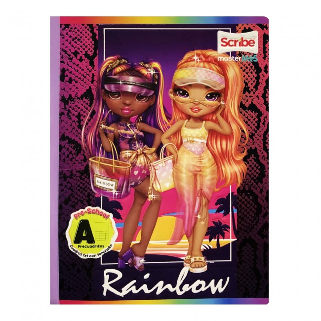 SCRIBE Notebook, Grid A, 100 sheets, Rainbow high