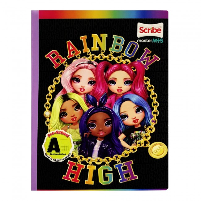 SCRIBE Notebook, Grid A, 100 sheets, Rainbow high