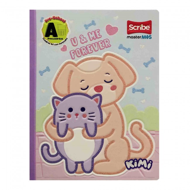 Cuaderno A Pre-Cuadritos Kimi Scribe 100 Hojas – Ideal Preescolar Femenino