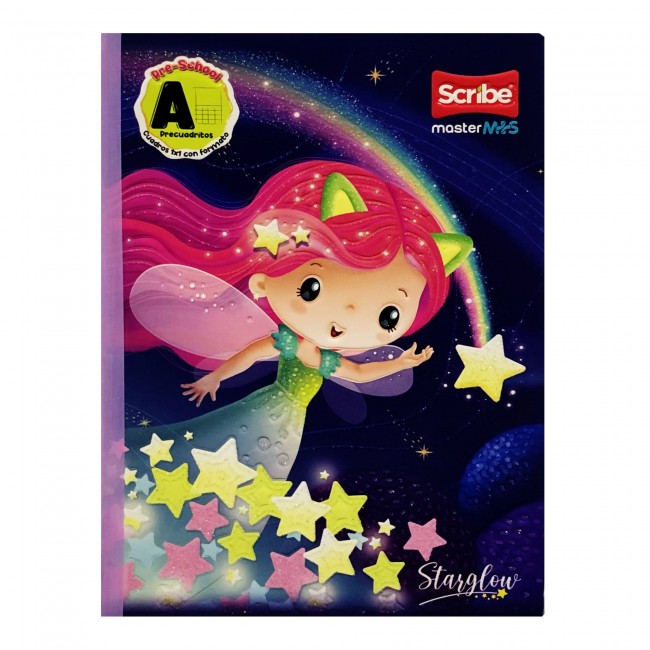 Cuaderno A Pre-Cuadritos Starglow Scribe 100 Hojas – Ideal Preescolar Estelar