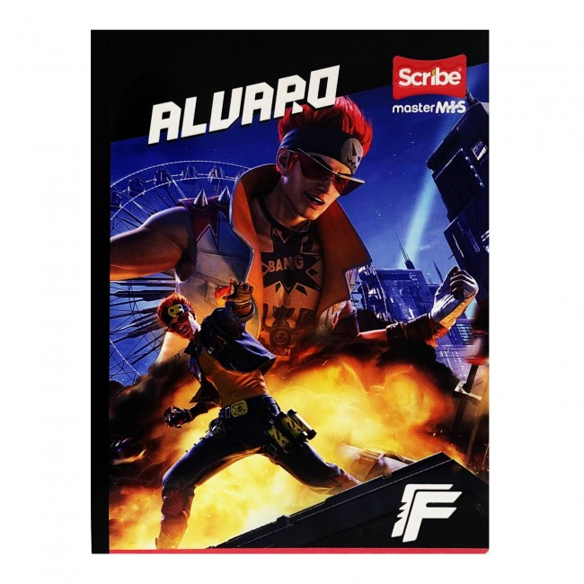 Cuaderno Cosido Free Fire Scribe 100 Hojas Cuadriculado – Stickers + Carátula Oficial