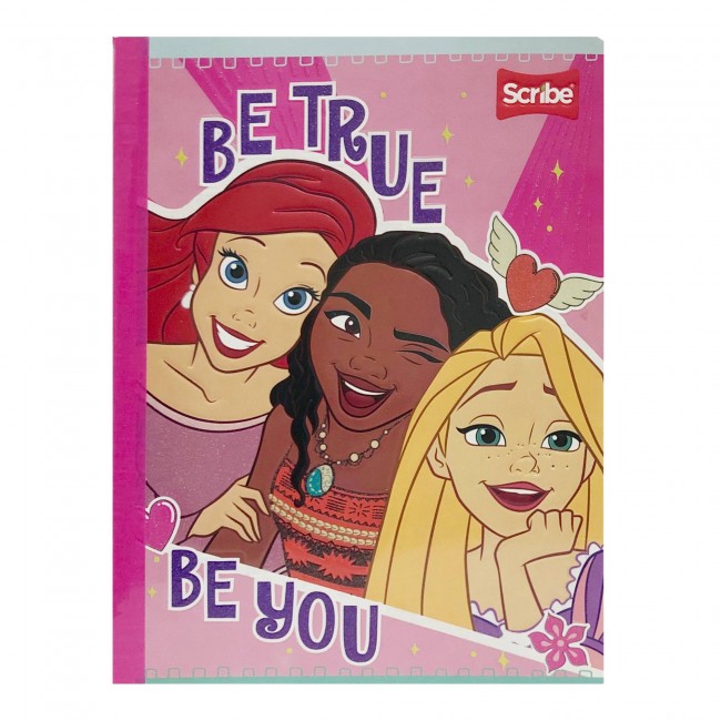 Cuaderno Cosido Princesas Disney Scribe 100 Hojas Cuadriculado – Carátula Oficial Disney
