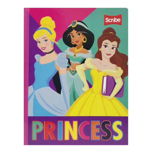 Cuaderno Cosido Princesas Disney Scribe 100 Hojas Cuadriculado – Carátula Oficial Disney