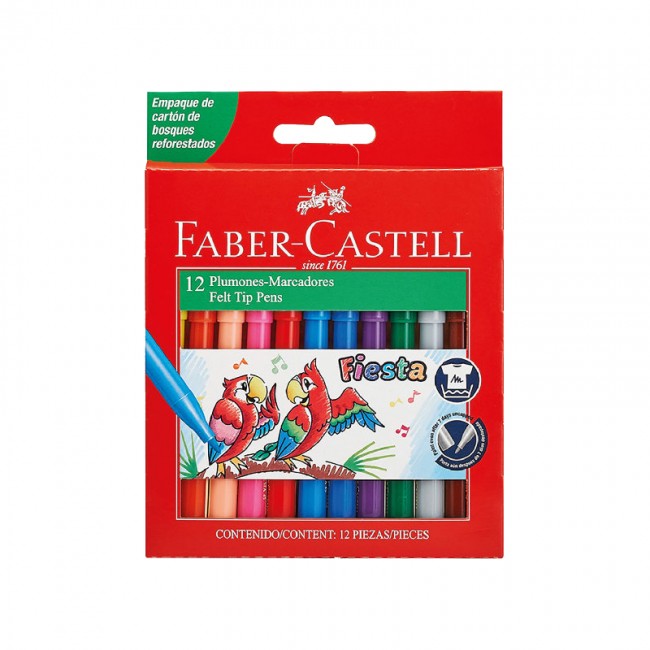 Plumones Fiesta x 12 Faber Castell