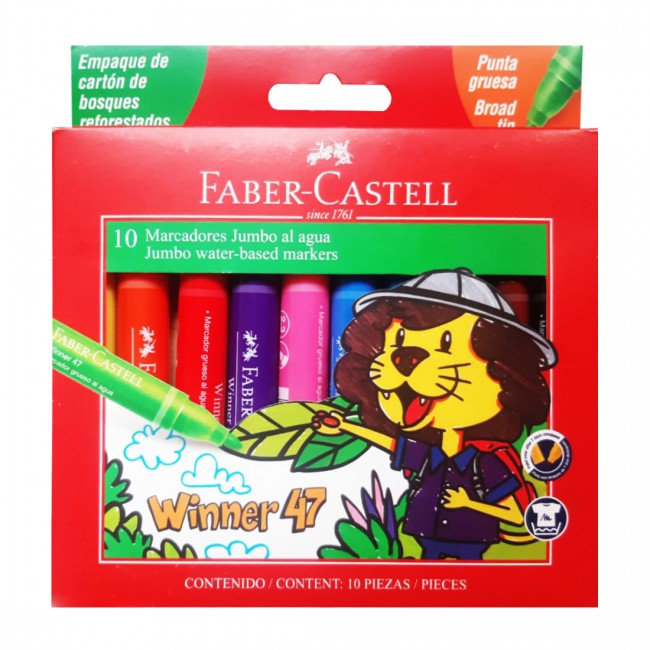 Plumón jumbo x10 Faber Castell