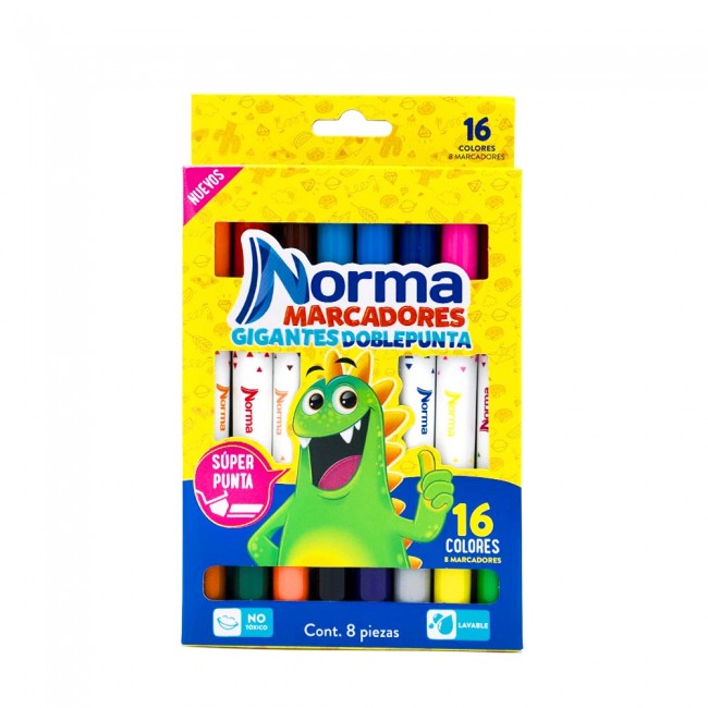 NORMA Markers Washable Giants Double Tip x8