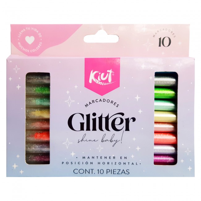 marcadores Glitter 10 piezas Kiut norma