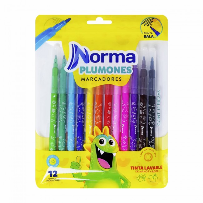 plumón lavable x12 Norma