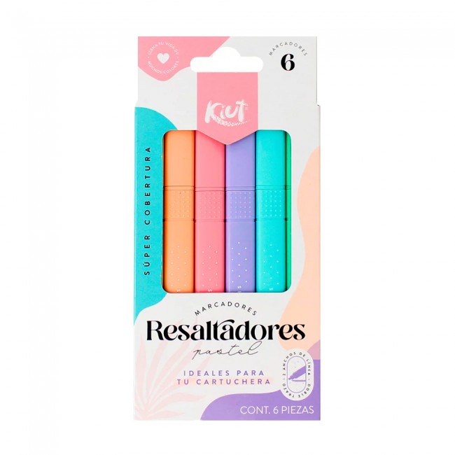 Resaltador pastel delgado x6 Kiut
