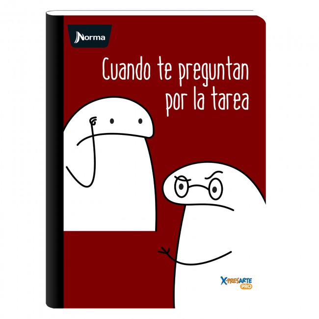 Cuaderno Cosido Memes Flork Norma 100 Hojas Cuadriculado – Stickers + Carátula Oficial