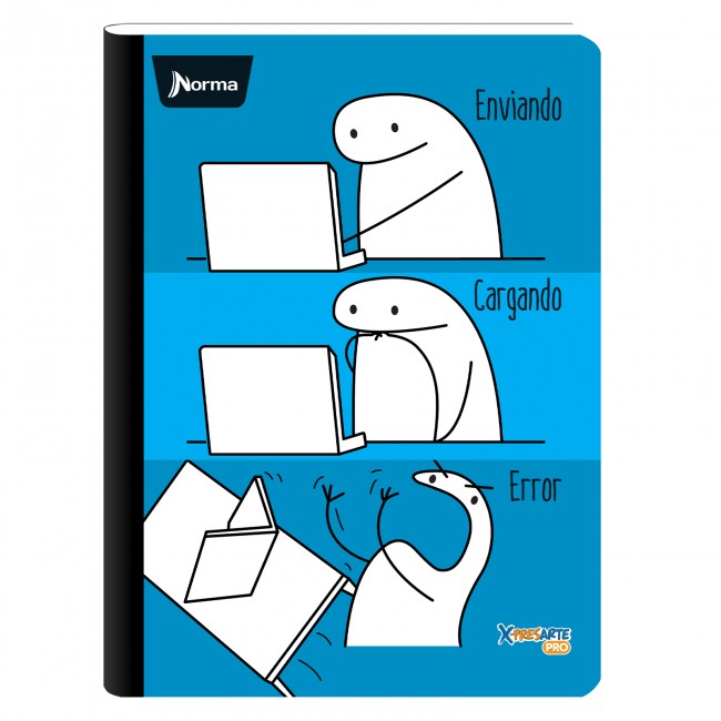 Cuaderno Cosido Memes Flork Norma 100 Hojas Cuadriculado – Stickers + Carátula Oficial