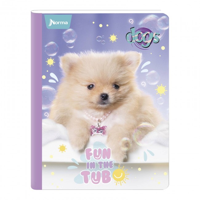 Cuaderno Cosido Dogs Norma 100 Hojas Cuadriculado – Carátula Plastificada Perros