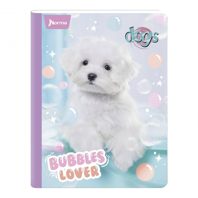 Cuaderno Cosido Dogs Norma 100 Hojas Cuadriculado – Carátula Plastificada Perros
