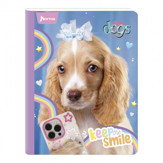 Cuaderno Cosido Dogs Norma 100 Hojas Cuadriculado – Carátula Plastificada Perros