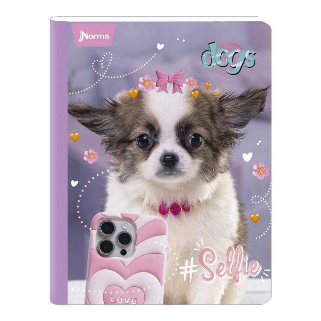 Cuaderno Cosido Dogs Norma 100 Hojas Cuadriculado – Carátula Plastificada Perros