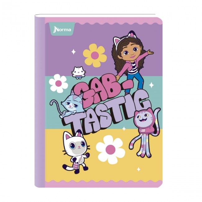 Cuaderno Cosido La Casa de Muñecas de Gabby Norma 100 Hojas Cuadriculado – Repujado + Escarcha + Stickers