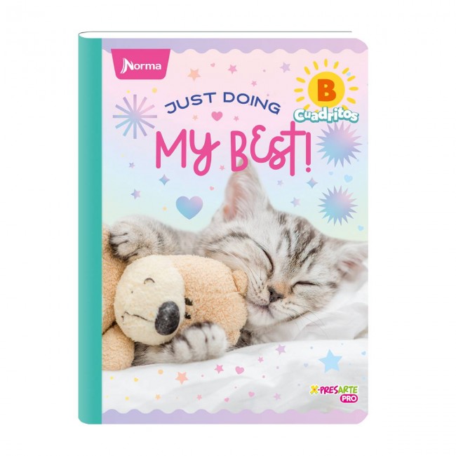 Cuaderno B Cuadritos Cats Norma 100 Hojas – Ideal Preescolar Gatos