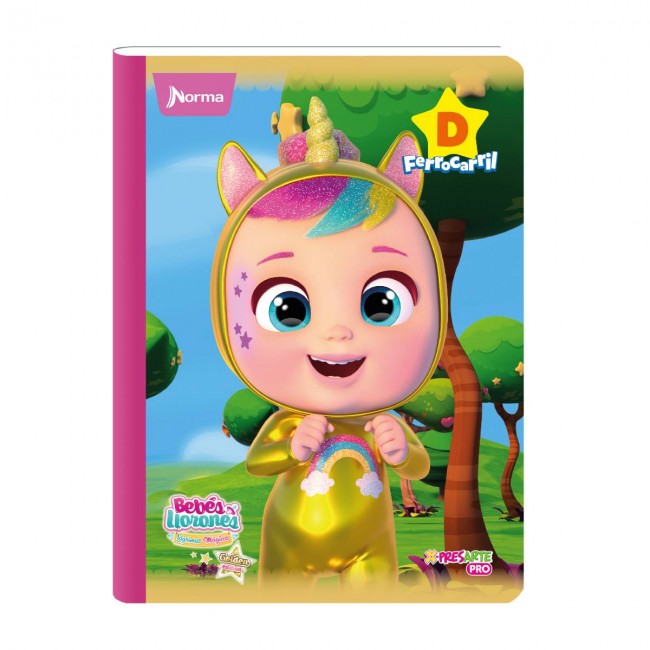 Cuaderno D Ferrocarril Bebés Llorones Norma 100 Hojas – Doble Línea Preescolar