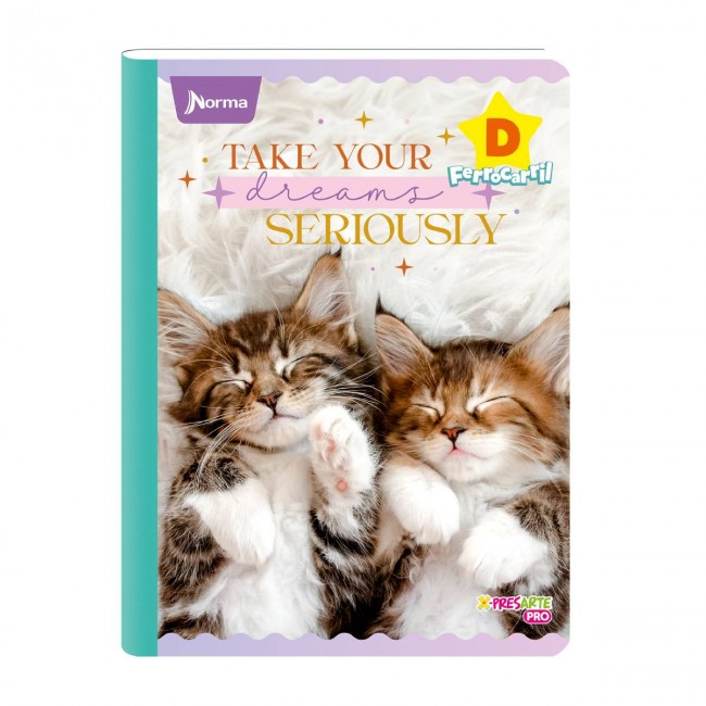 Cuaderno D Ferrocarril Cats Norma 100 Hojas – Doble Línea Preescolar Gatos