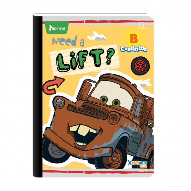 Cuaderno B Cuadritos Cars Norma 100 Hojas – Ideal Preescolar Disney Pixar