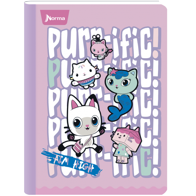 Cuaderno Cosido Gabby Dollhouse Norma 100 Hojas Doble Línea – Preescolar Oficial