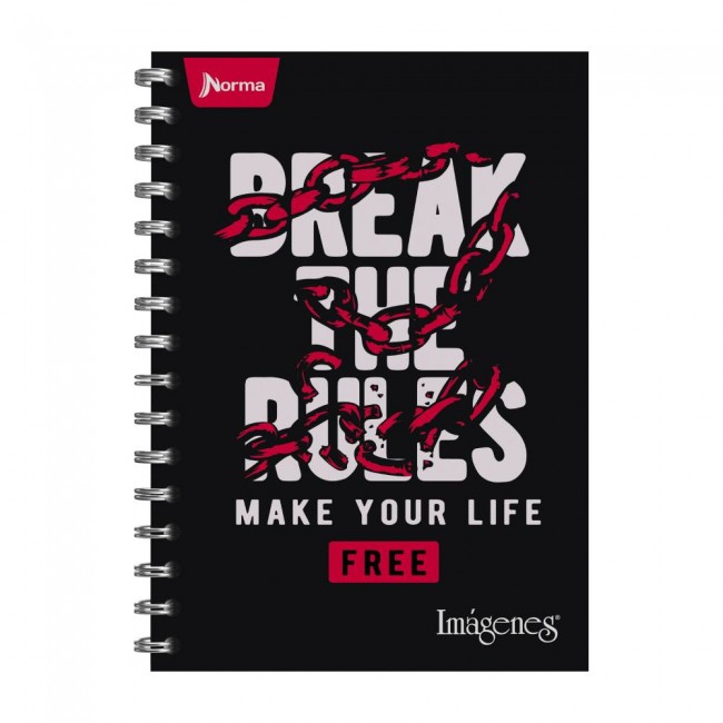 Cuaderno Argollado Imágenes 85 Pequeño Cuadriculado Masculino Norma – Pasta Dura