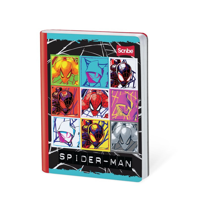 Cuaderno Cosido Spider-Man Scribe 100 Hojas Cuadriculado – Carátula Oficial + Stickers