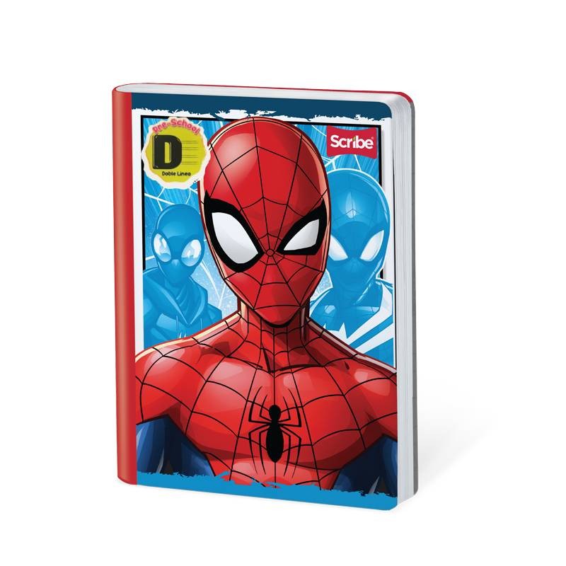 Cuaderno Cosido Spiderman doble Linea 100 Hojas Scribe