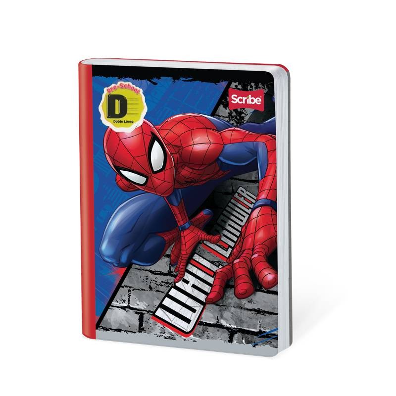 Cuaderno Cosido Spider-Man Scribe 100 Hojas Doble Línea – Ferrocarril Preescolar Marvel