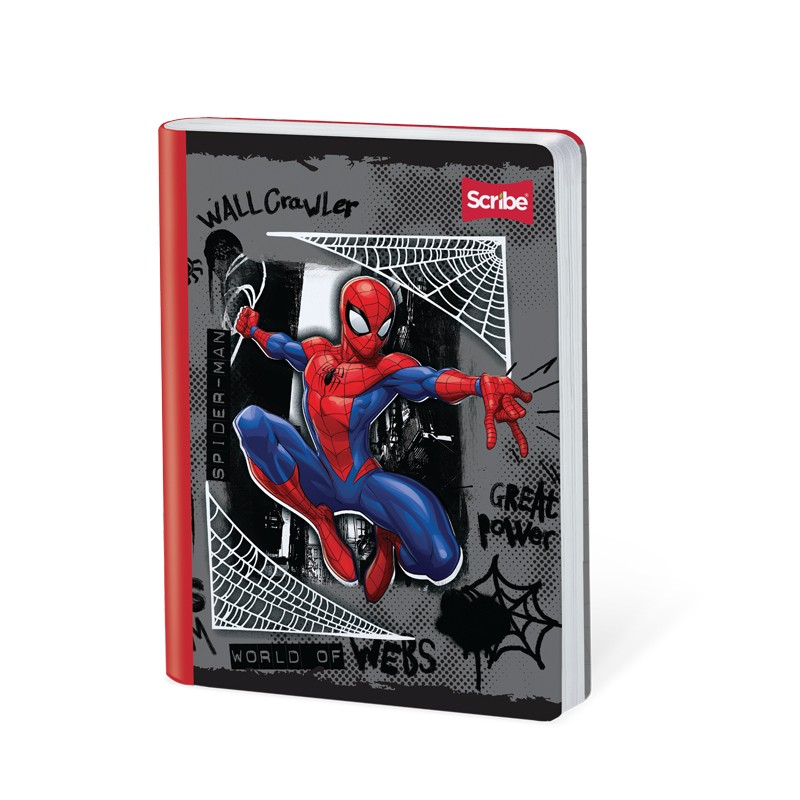 Cuaderno Cosido Spiderman doble Linea 50 Hojas Scribe