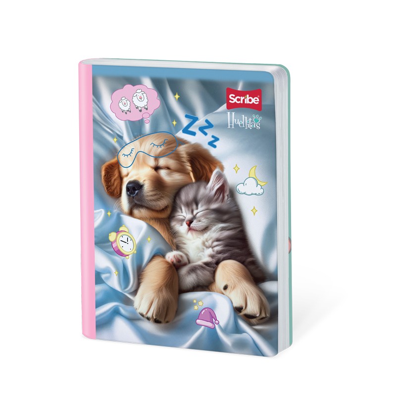 Cuaderno Cosido Huellitas Doble Linea 100 Hojas Scribe Ideal para niños en etapa pre escolar