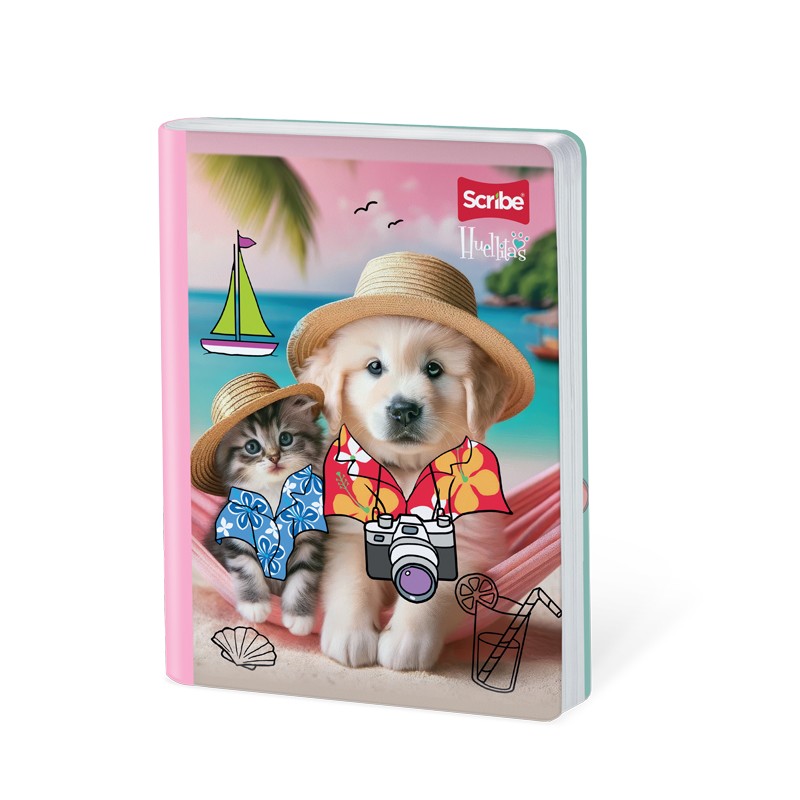 Cuaderno Cosido Huellitas Doble Linea 100 Hojas Scribe Ideal para niños en etapa pre escolar