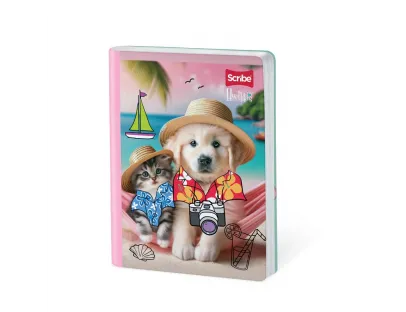 Cuaderno Cosido Huellitas doble Linea 50 Hojas Scribe