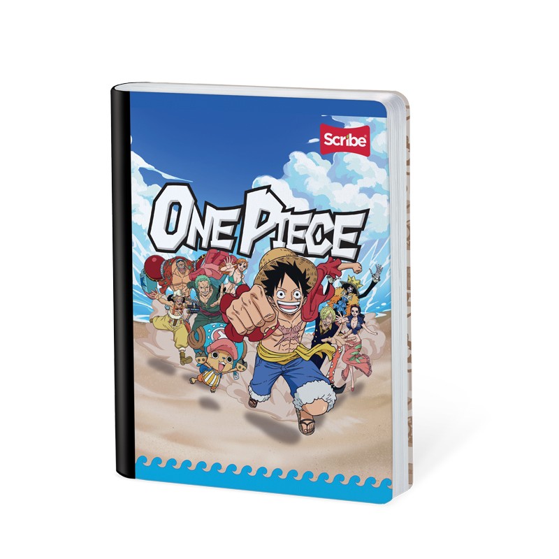 Cuaderno Cosido One Piece Scribe 100 Hojas Cuadriculado – Luffy y Tripulación + Stickers