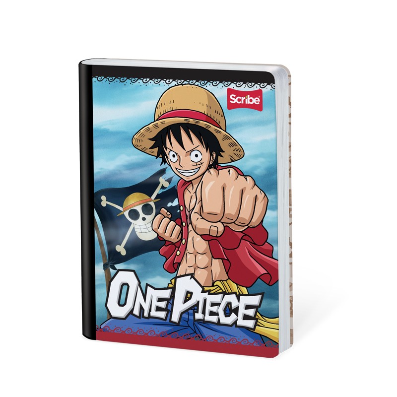 Cuaderno Cosido One Piece Scribe 100 Hojas Cuadriculado – Luffy y Tripulación + Stickers