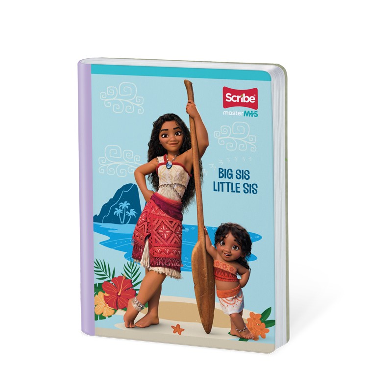 Cuaderno Cosido Moana Scribe 100 Hojas Cuadriculado – Carátula Dura Oficial Disney